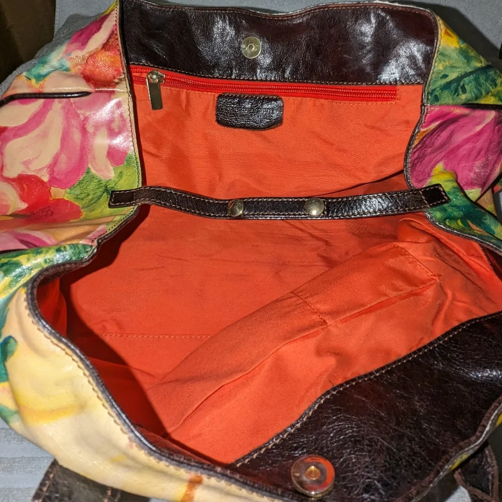 Maurizio Taiuti floral leather tote bag.